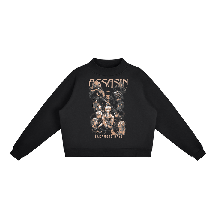 Sakamoto Days Essential Fleece Mid-Neck Crew Sweatshirt