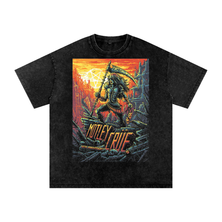 Motley Crue Acid Wash Oversize T-Shirt