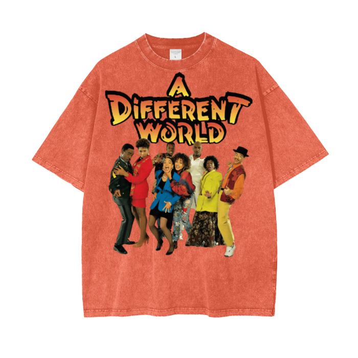 A different world Acid Wash Oversize T-Shirt