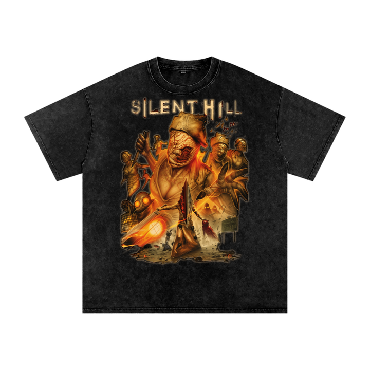 Silent Hill Acid Wash Oversize T-Shirt