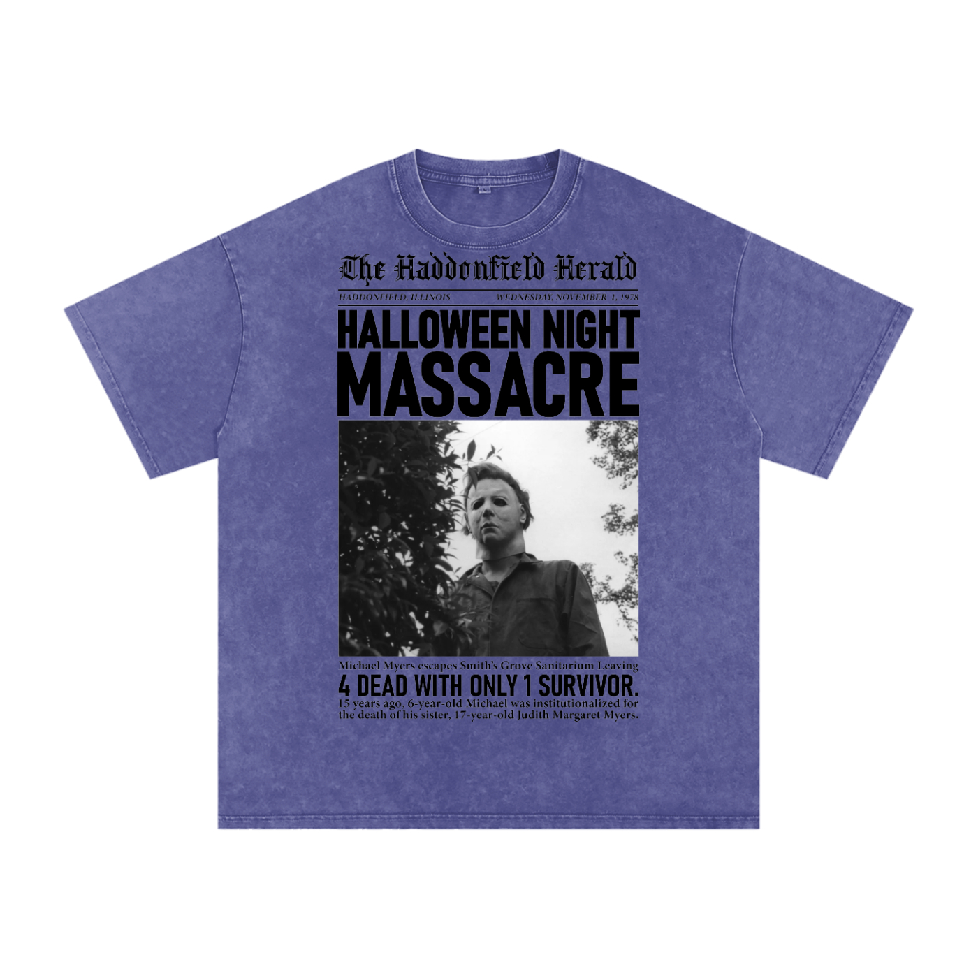 Micheal Myers Acid Wash Oversize T-Shirt