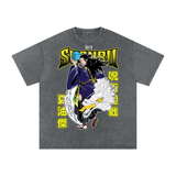 Geto Jujitsu kaisen Acid Wash Oversize T-Shirt