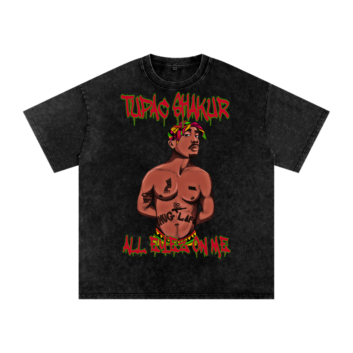 Tupac Shakur Acid Wash Oversize T-Shirt