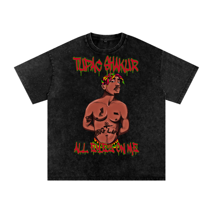 Tupac Shakur Acid Wash Oversize T-Shirt