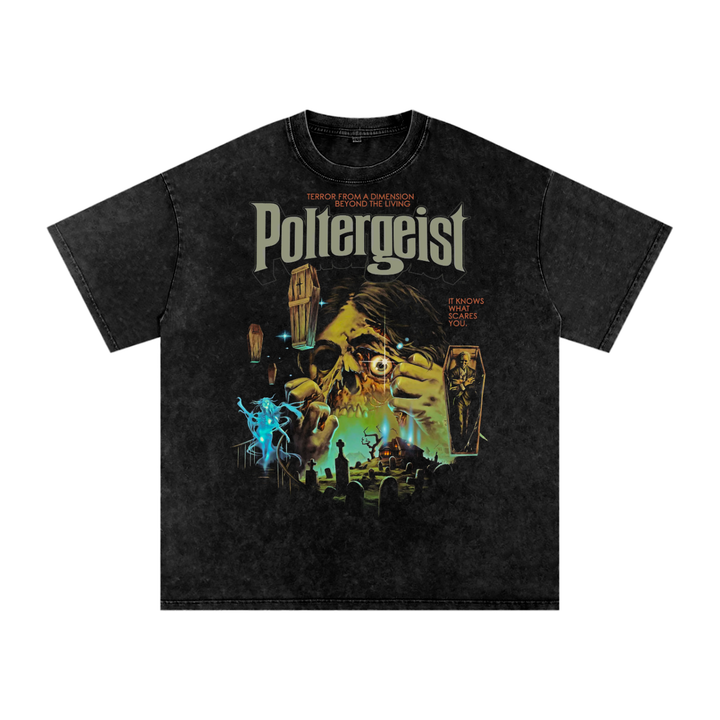 Poltergeist Acid Wash Oversize T-Shirt