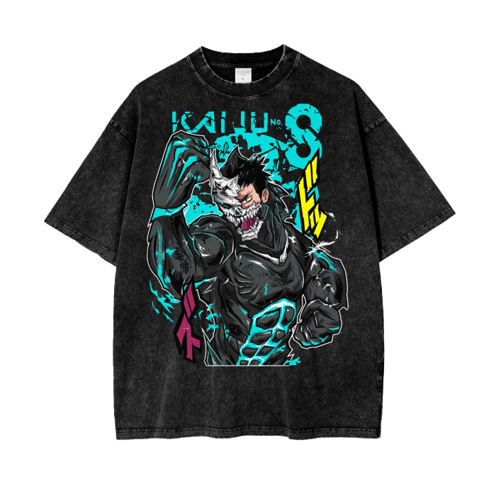 Kafka Kaiju No 8 Acid Wash Oversize T-Shirt