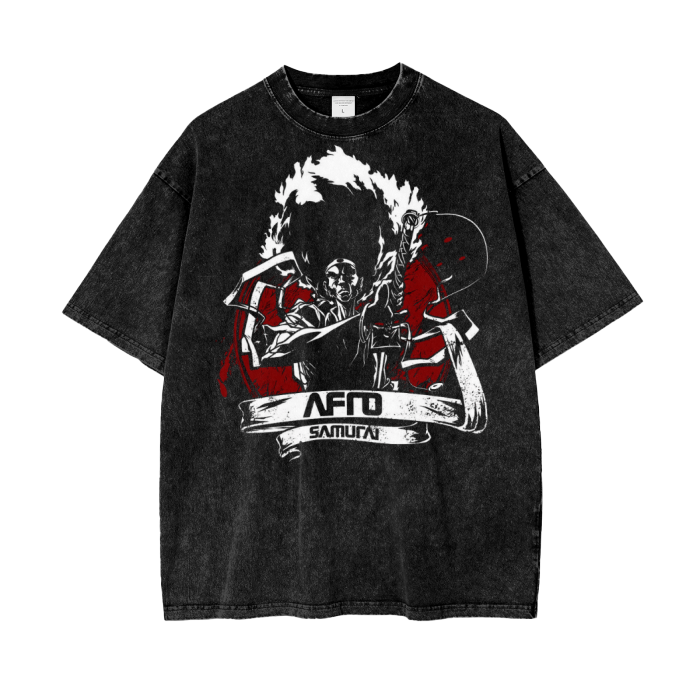 Afro Samurai acid Wash Oversize T-Shirt