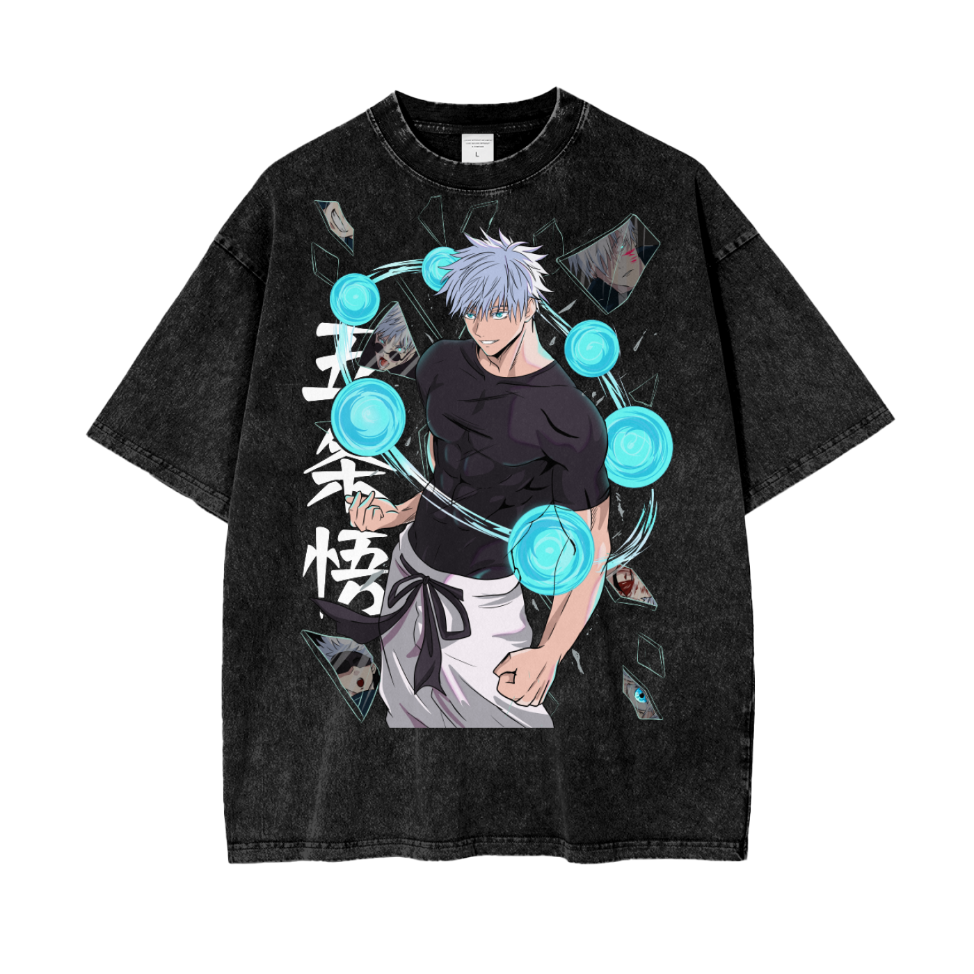 Gojo Jujitsu Kaisen Oversize Snow Washed T-Shirt