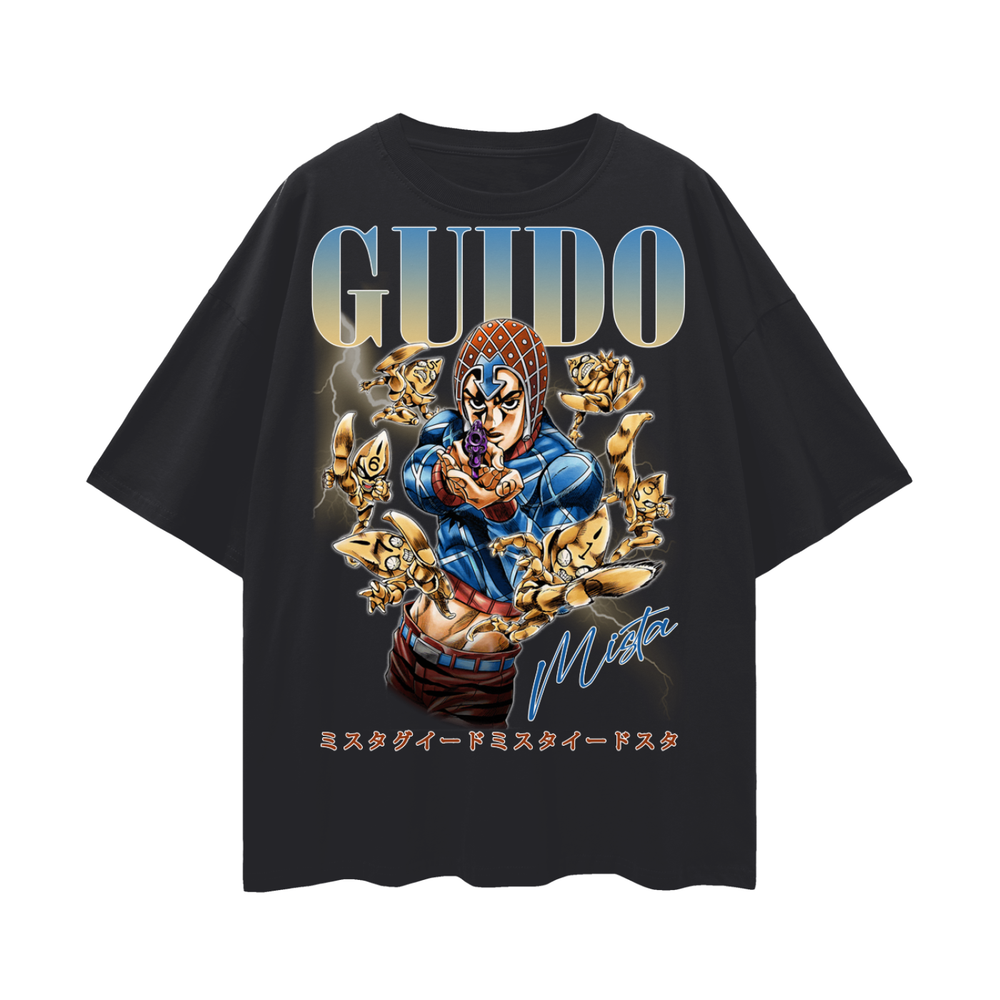 Guido Jojo Bizarre Adventure Oversize Deep Drop Shoulder Tee