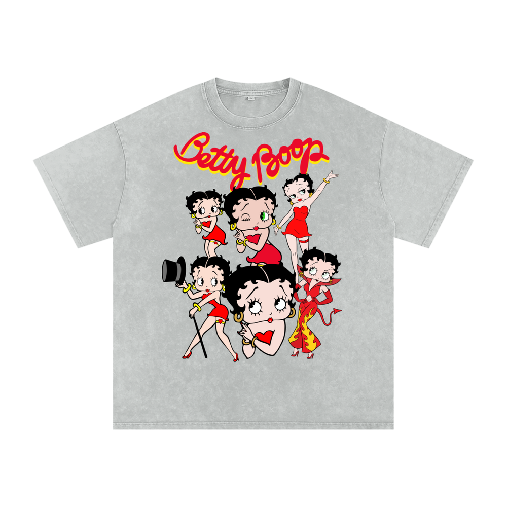 Betty Boop Acid Wash Oversize T-Shirt