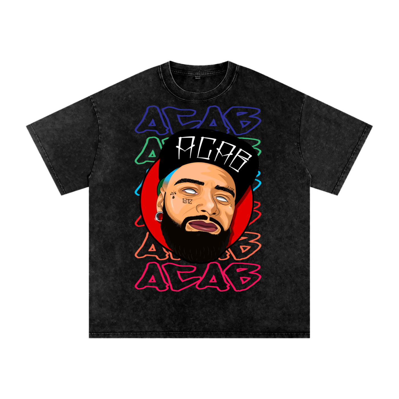 Acab Acid Wash Oversize T-Shirt