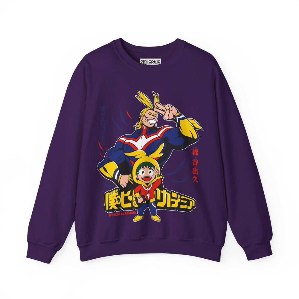 All Might and Deku Heavy Blend Crewneck Sweatshirt Printify