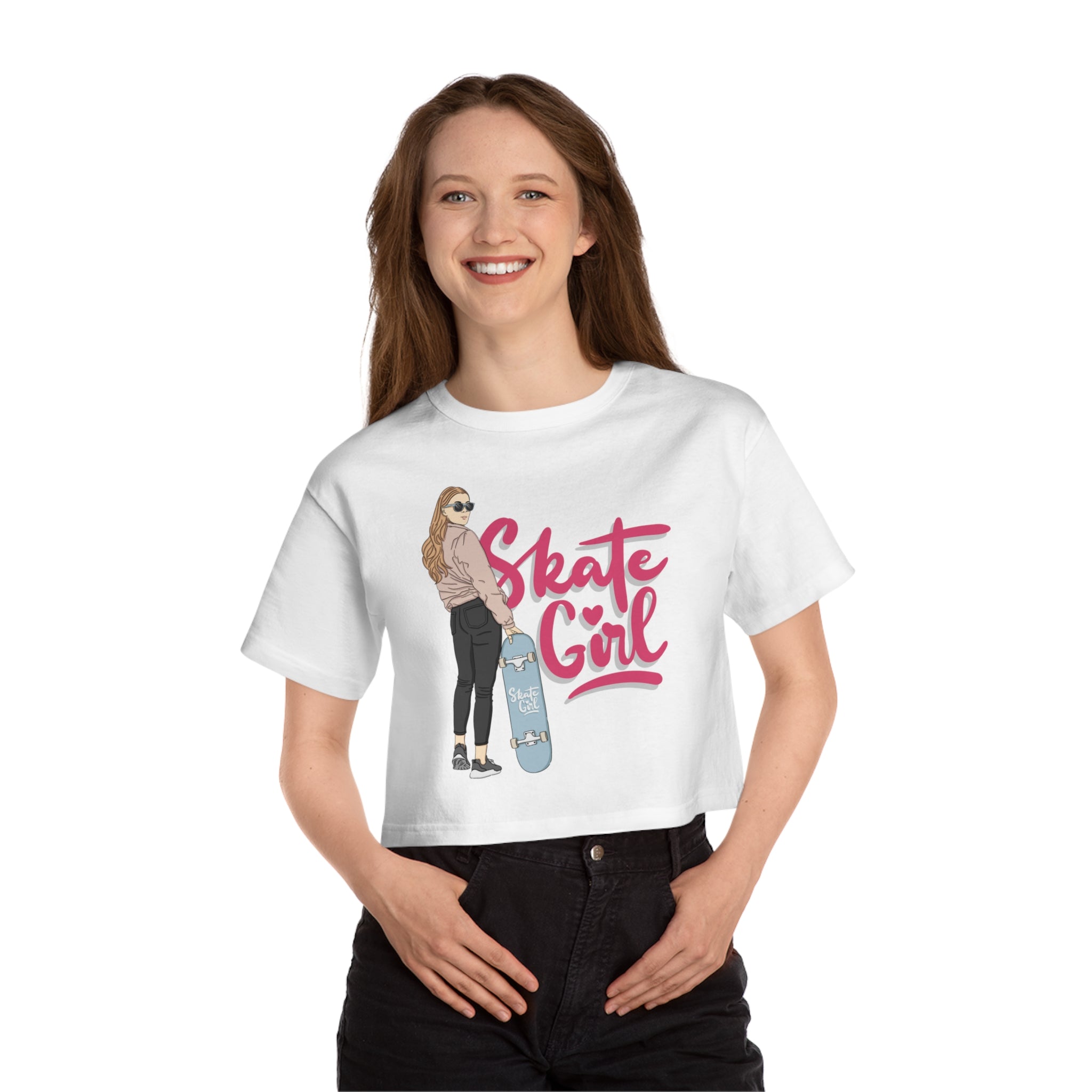 Skate Girl Champion Women's Heritage Cropped T-Shirt