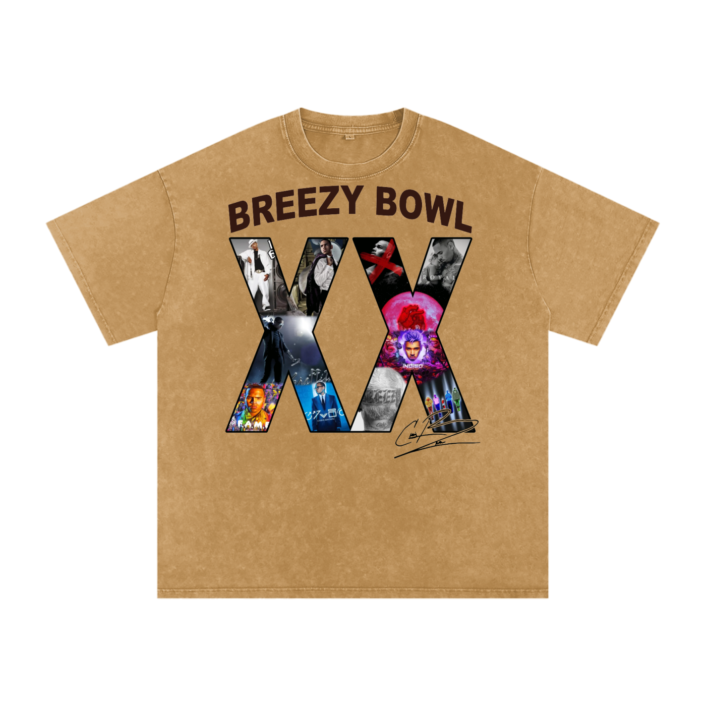 Chris Brown Breezy Bowl Acid Wash Oversize T-Shirt