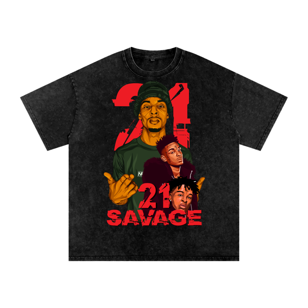 21 Savage Acid Wash Oversize T-Shirt