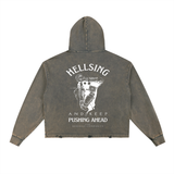 Hellsing Vintage Washed Frayed-Hem Hoodie
