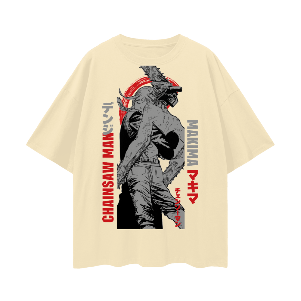 Denji Chainsaw Man Oversize Deep Drop Shoulder Tee