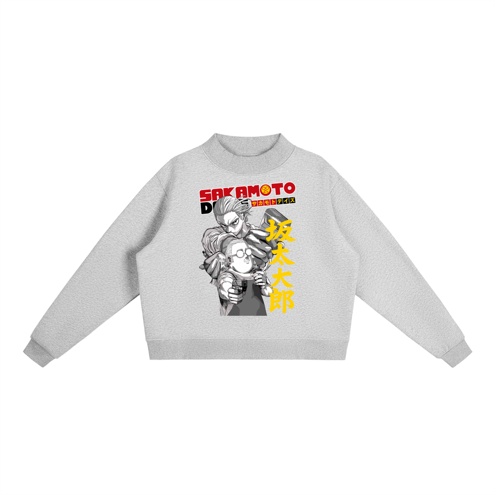 Sakamoto Days Essential Fleece Mid-Neck Crew Sweatshirt