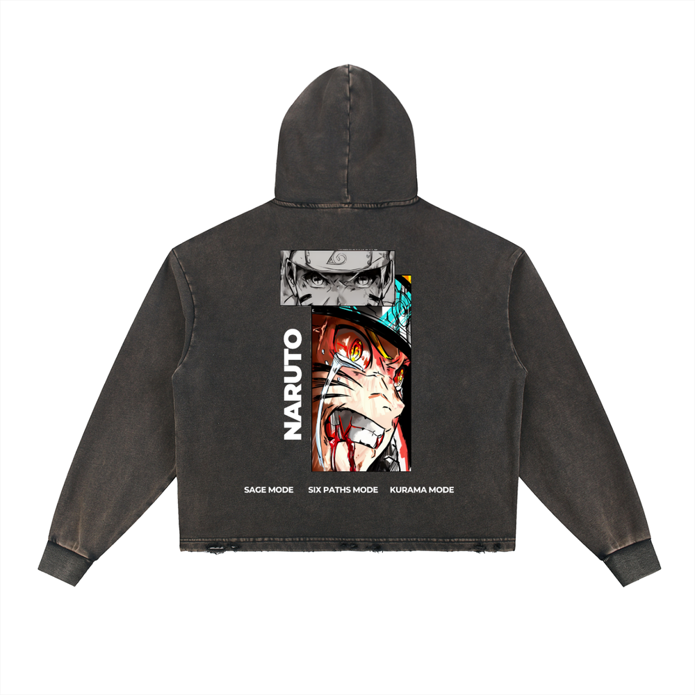 Naruto Vintage Washed Frayed-Hem Hoodie
