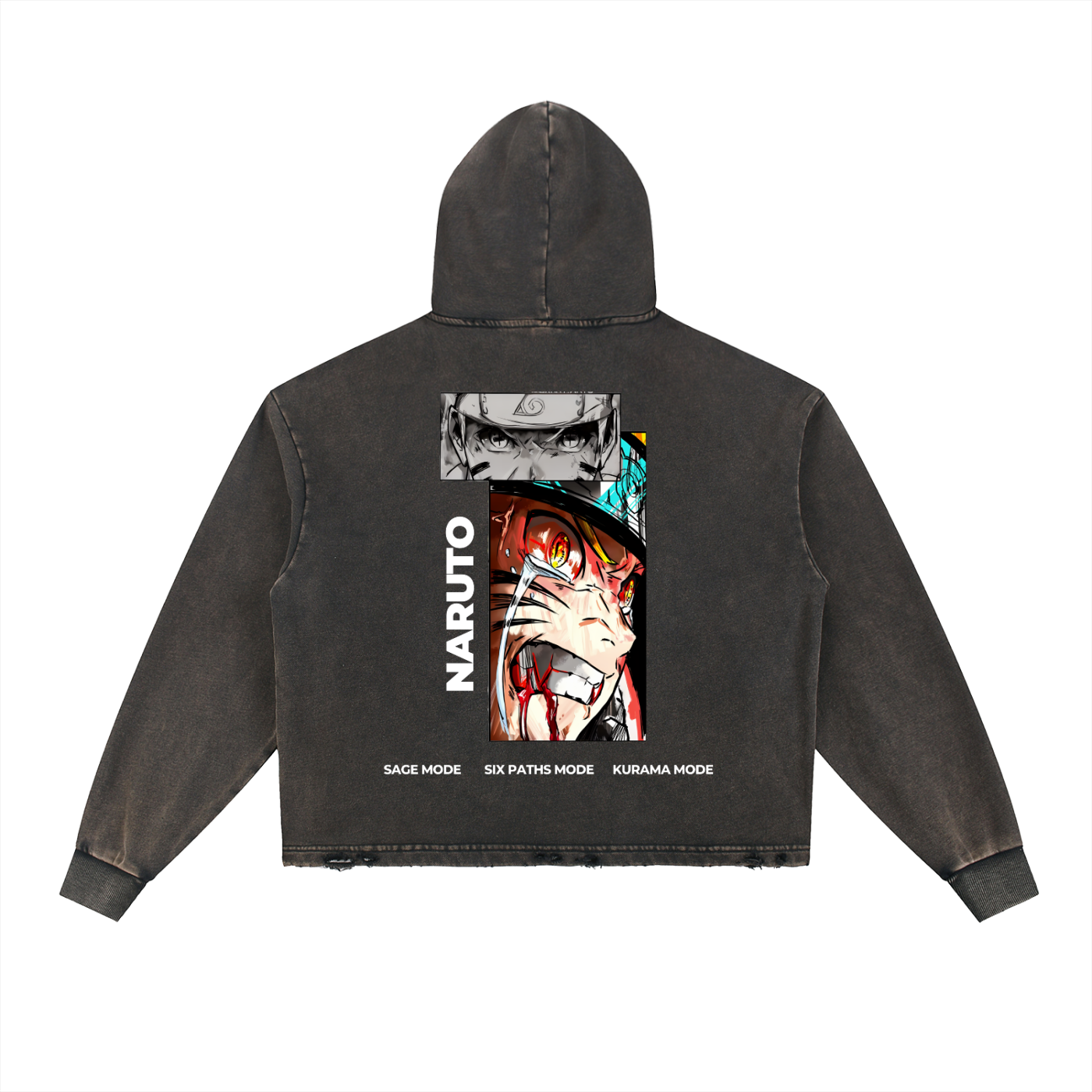 Naruto Vintage Washed Frayed-Hem Hoodie