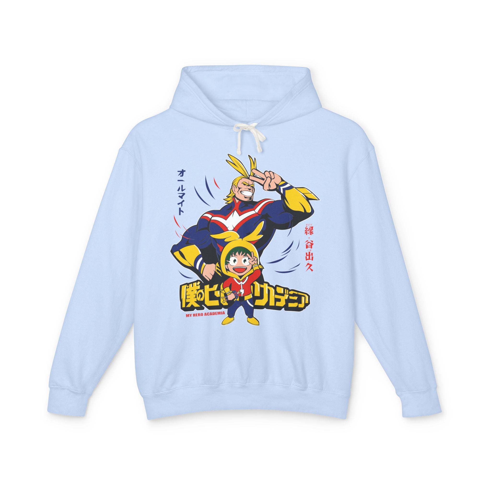 All Might and Deku Unisex Lightweight Hooded Sweatshirt