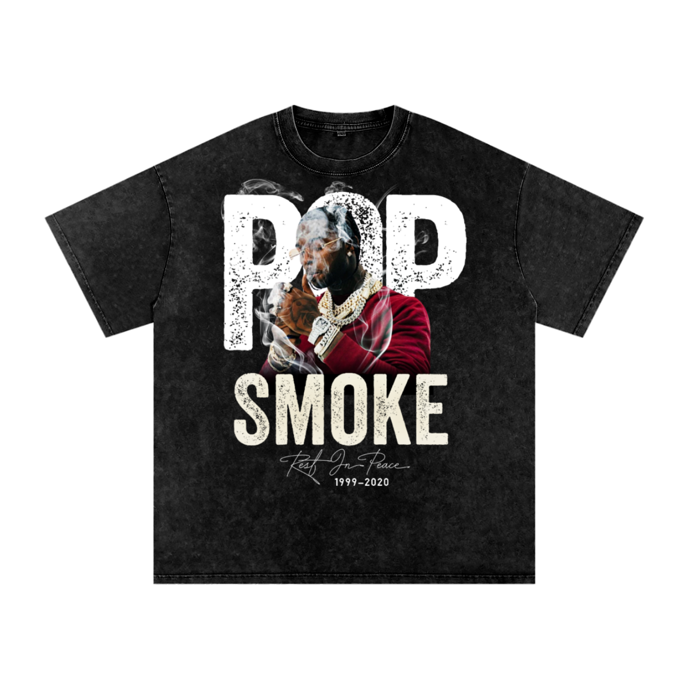 Pop Smoke Acid Wash Oversize T-Shirt