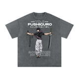 Toji Jujitsu Kaisen Acid Wash Oversize T-Shirt