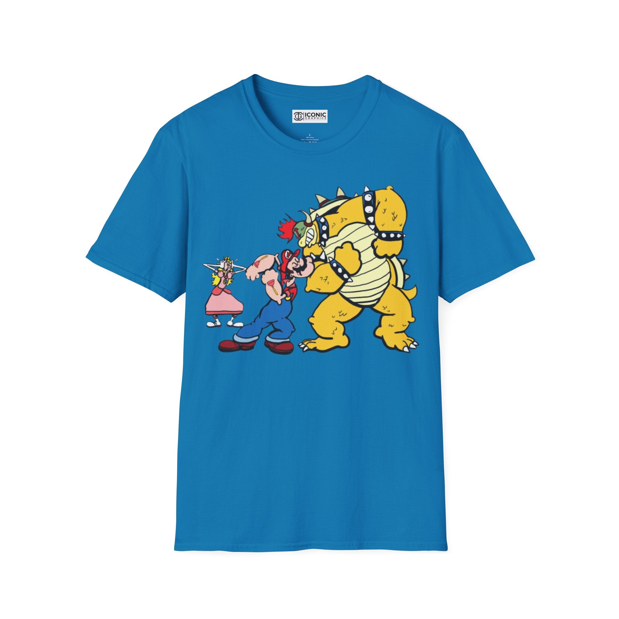 Mario and popeye parody Unisex Softstyle T-Shirt - IGZ Clothing 