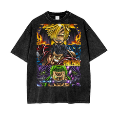 Straw Hats One Piece Acid Wash Oversize T-Shirt