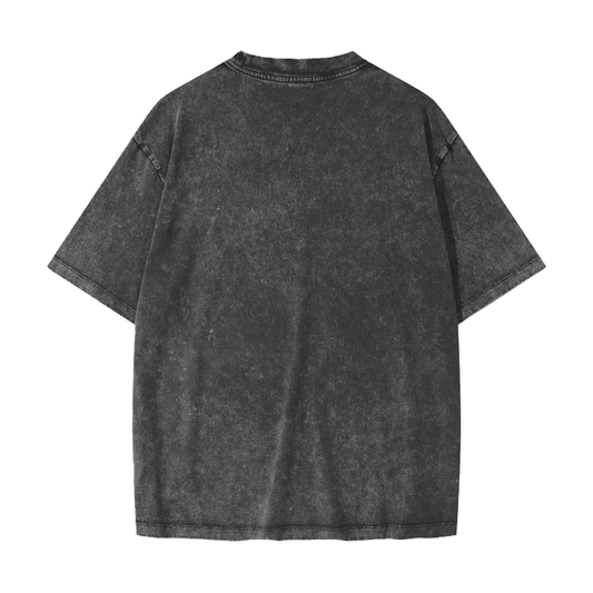 Jin Woo Solo Leveling Vintage Waxed Dyed Washed T-Shirt