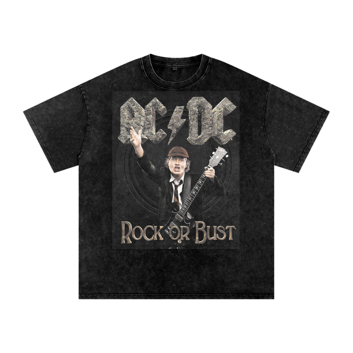 AC/DC Acid Wash Oversize T-Shirt
