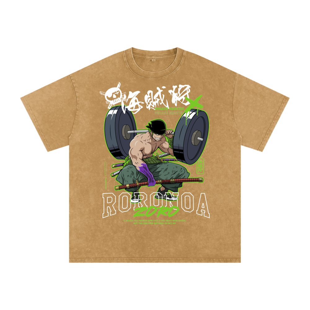 Zoro One Piece Acid Wash Oversize T-Shirt