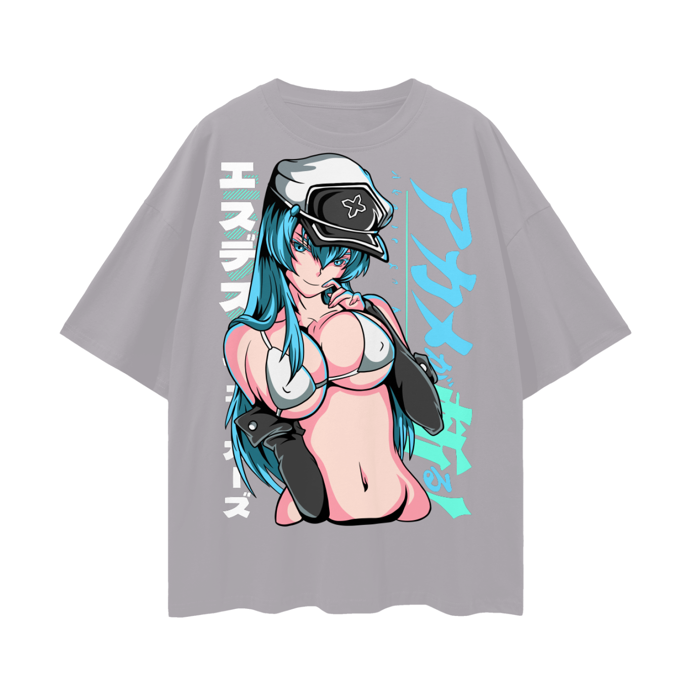 Esdeath Akami Ga Kill Oversize Deep Drop Shoulder Tee