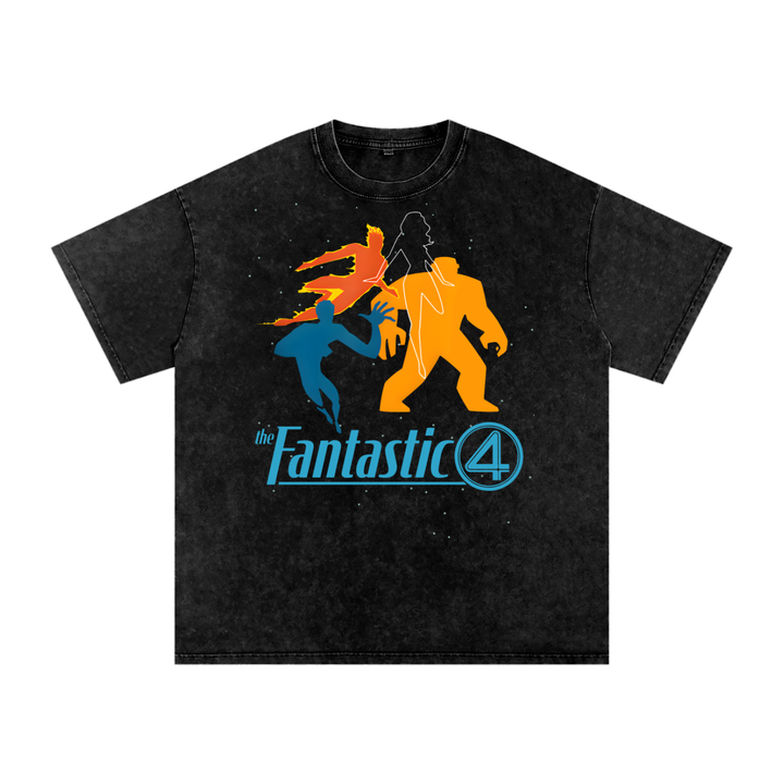 Fantastic Four Acid Wash Oversize T-Shirt