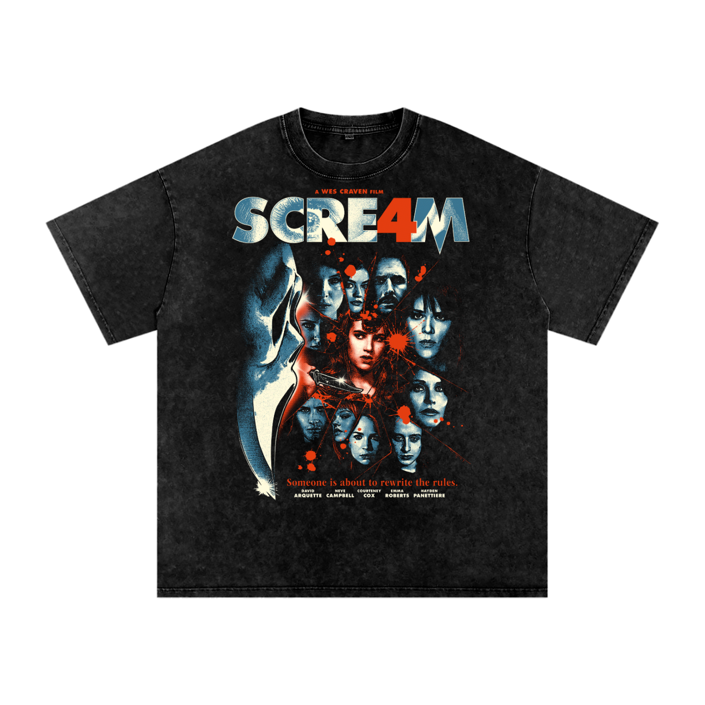 Scream 4 Acid Wash Oversize T-Shirt