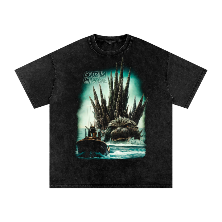 Godzilla Acid Wash Oversize T-Shirt