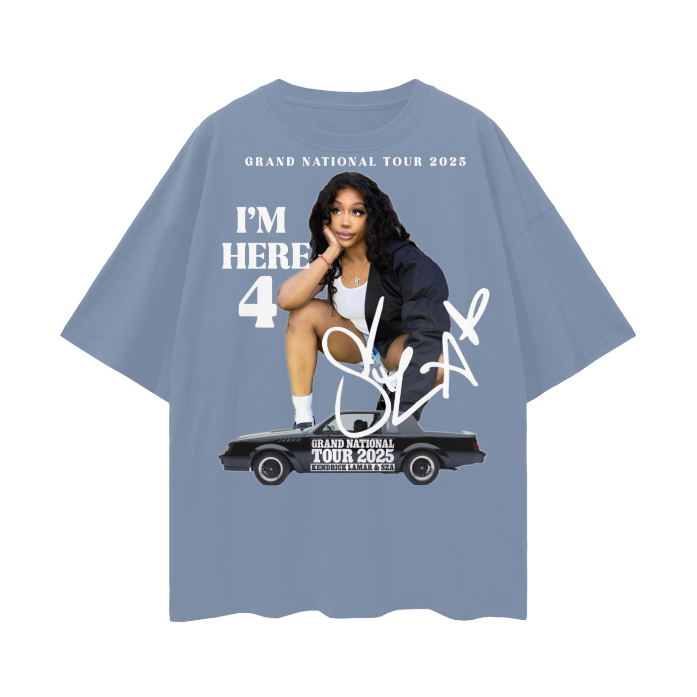 SZA Oversize Deep Drop Shoulder Tee