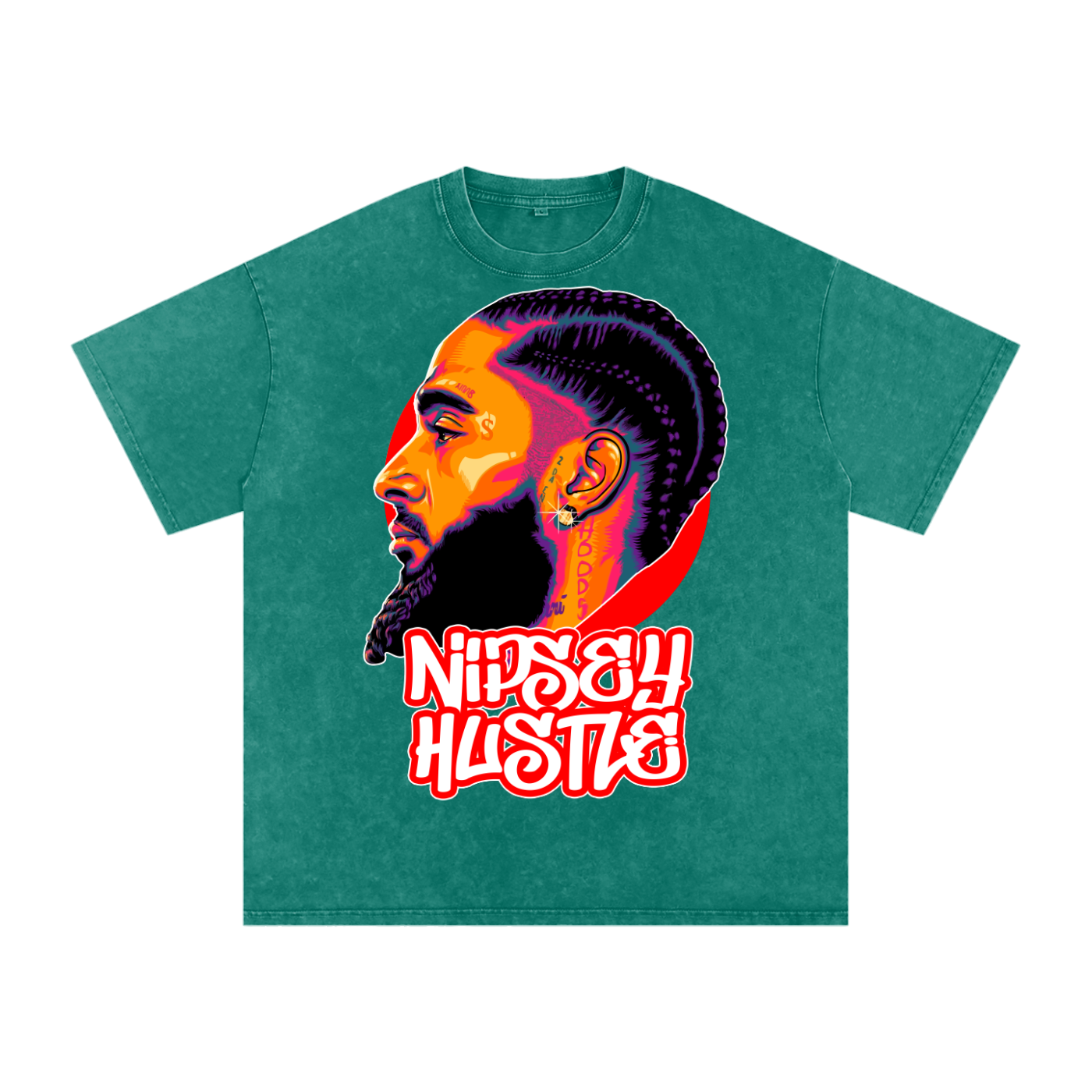 Nipsey Hustle Acid Wash Oversize T-Shirt