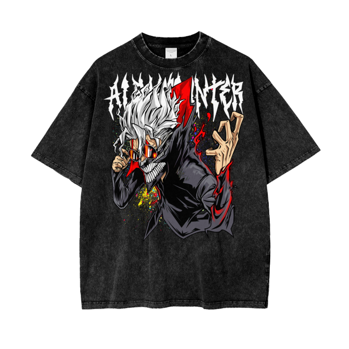Okarun Dandadan Acid Wash Oversize T-Shirt ODMPOD