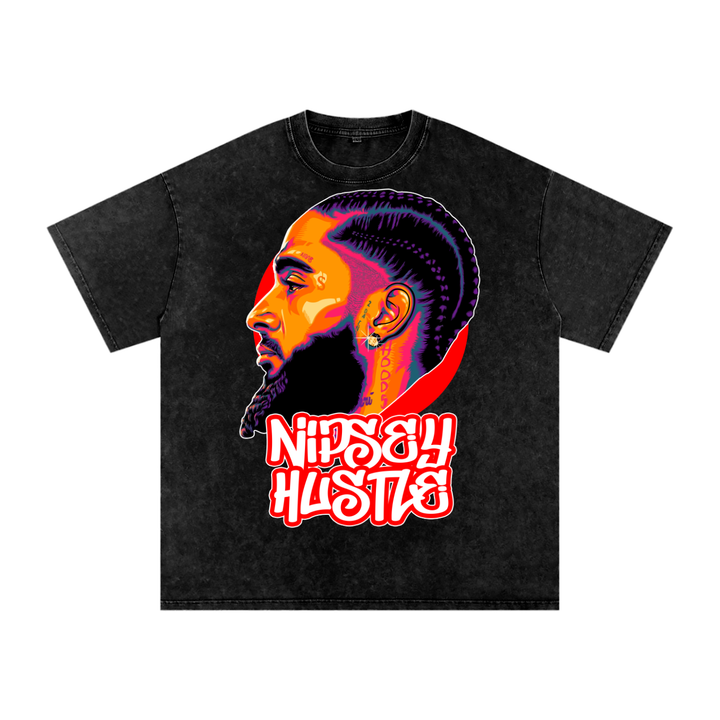Nipsey Hustle Acid Wash Oversize T-Shirt