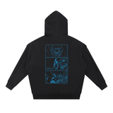 Solo Leveling Contrast Tape Raw Edge Double Layered Zip Hoodie