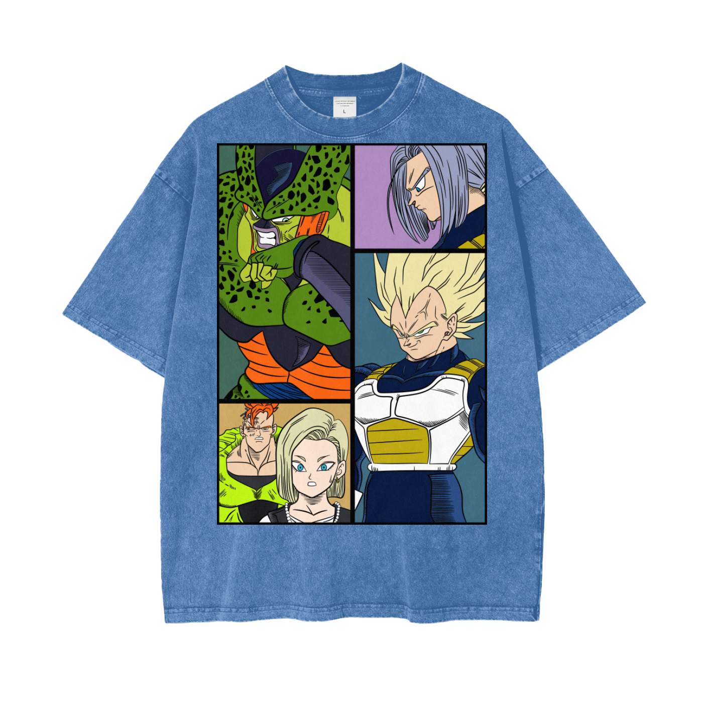 Cell vs Vegeta Dragonball Oversize Snow Washed T-Shirt