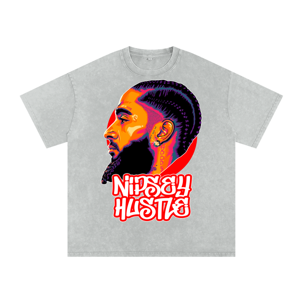 Nipsey Hustle Acid Wash Oversize T-Shirt