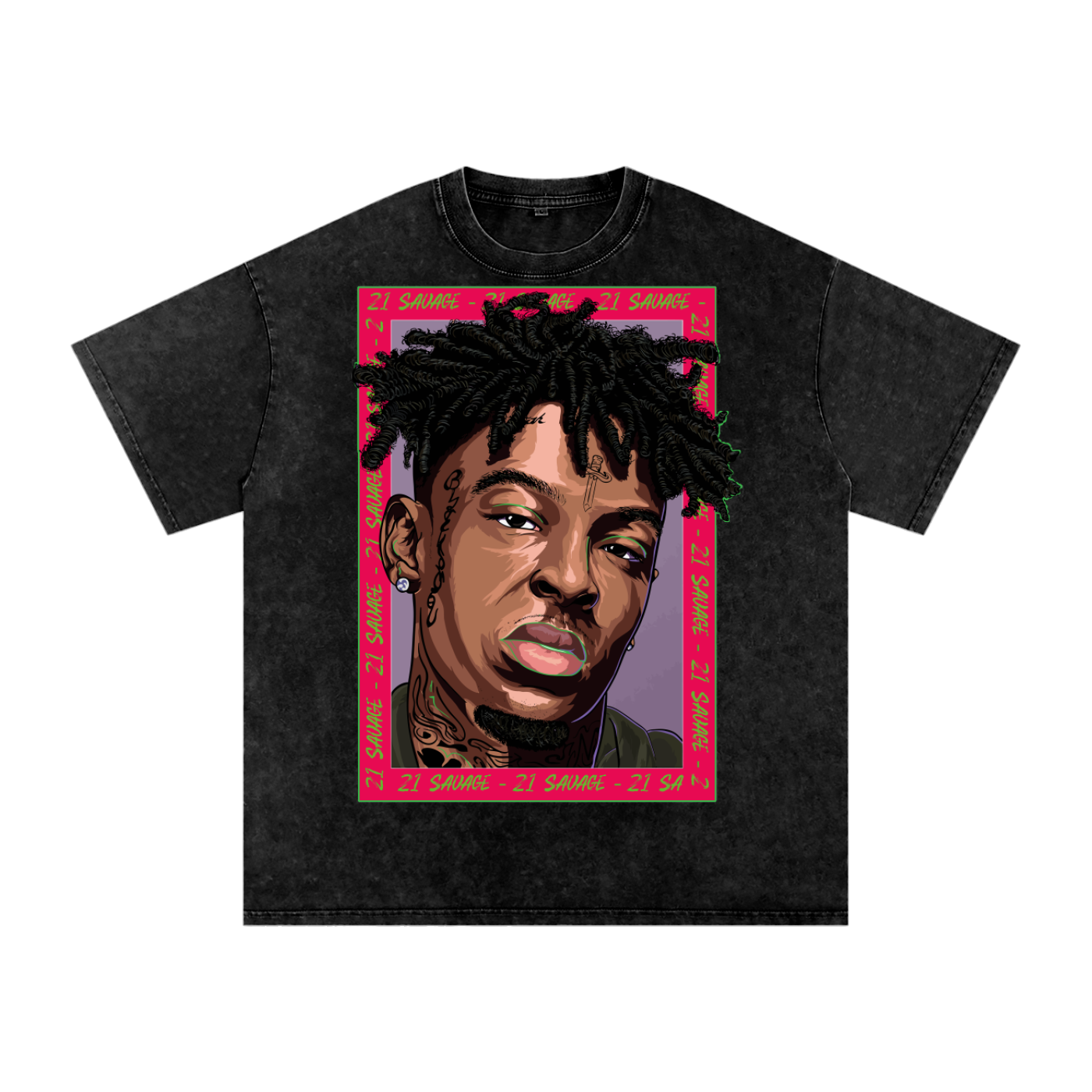21 Savage Acid Wash Oversize T-Shirt
