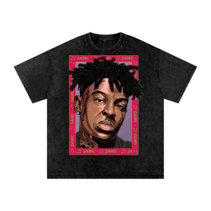 21 Savage Acid Wash Oversize T-Shirt