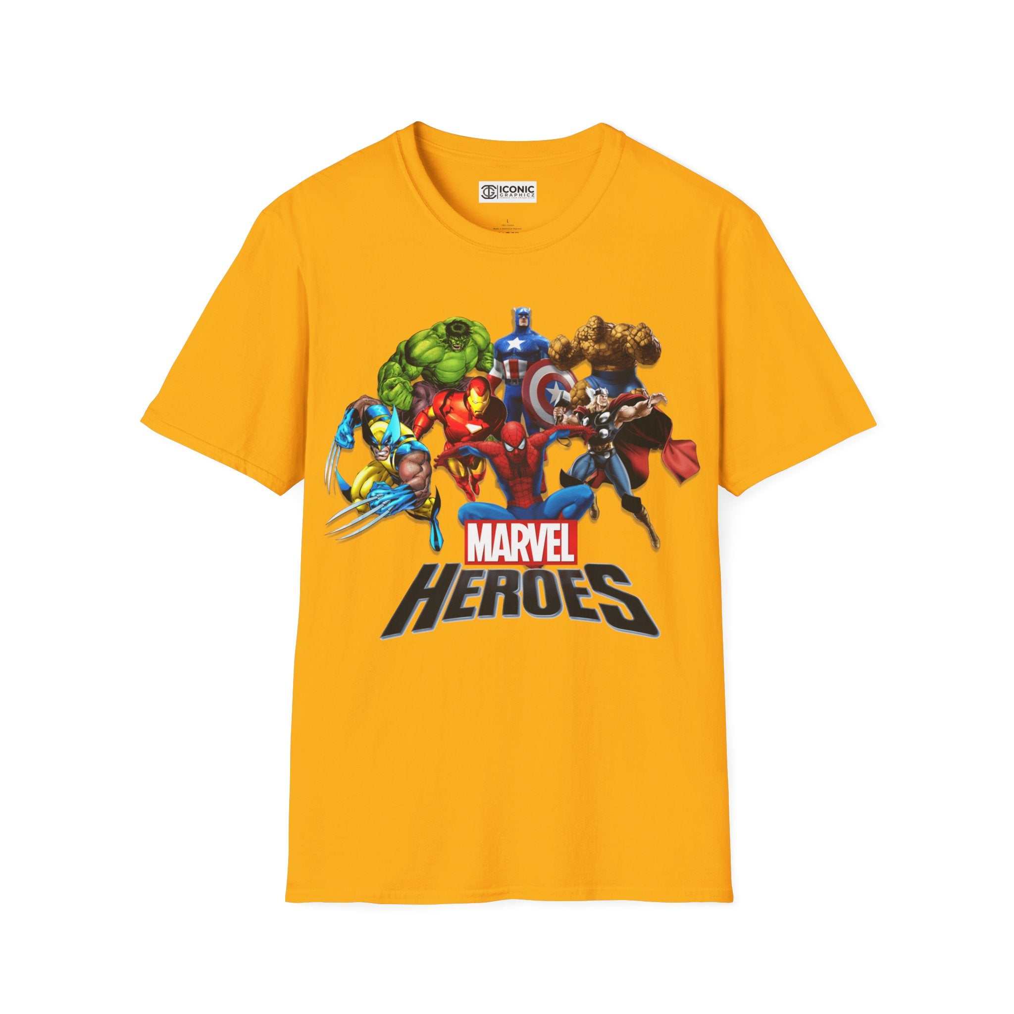 Marvel Heros Unisex Softstyle T-Shirt - IGZ Clothing 