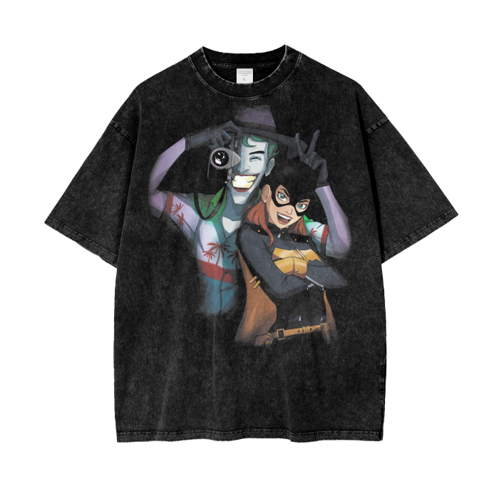 The Joker and Batgirl Oversize Snow Washed T-Shirt ODMPOD