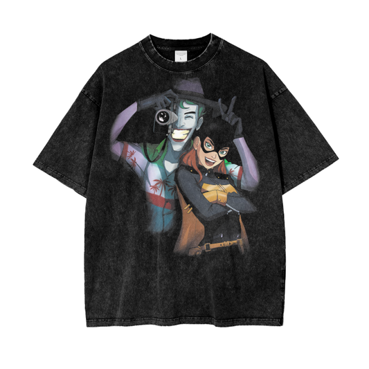 The Joker and Batgirl Oversize Snow Washed T-Shirt