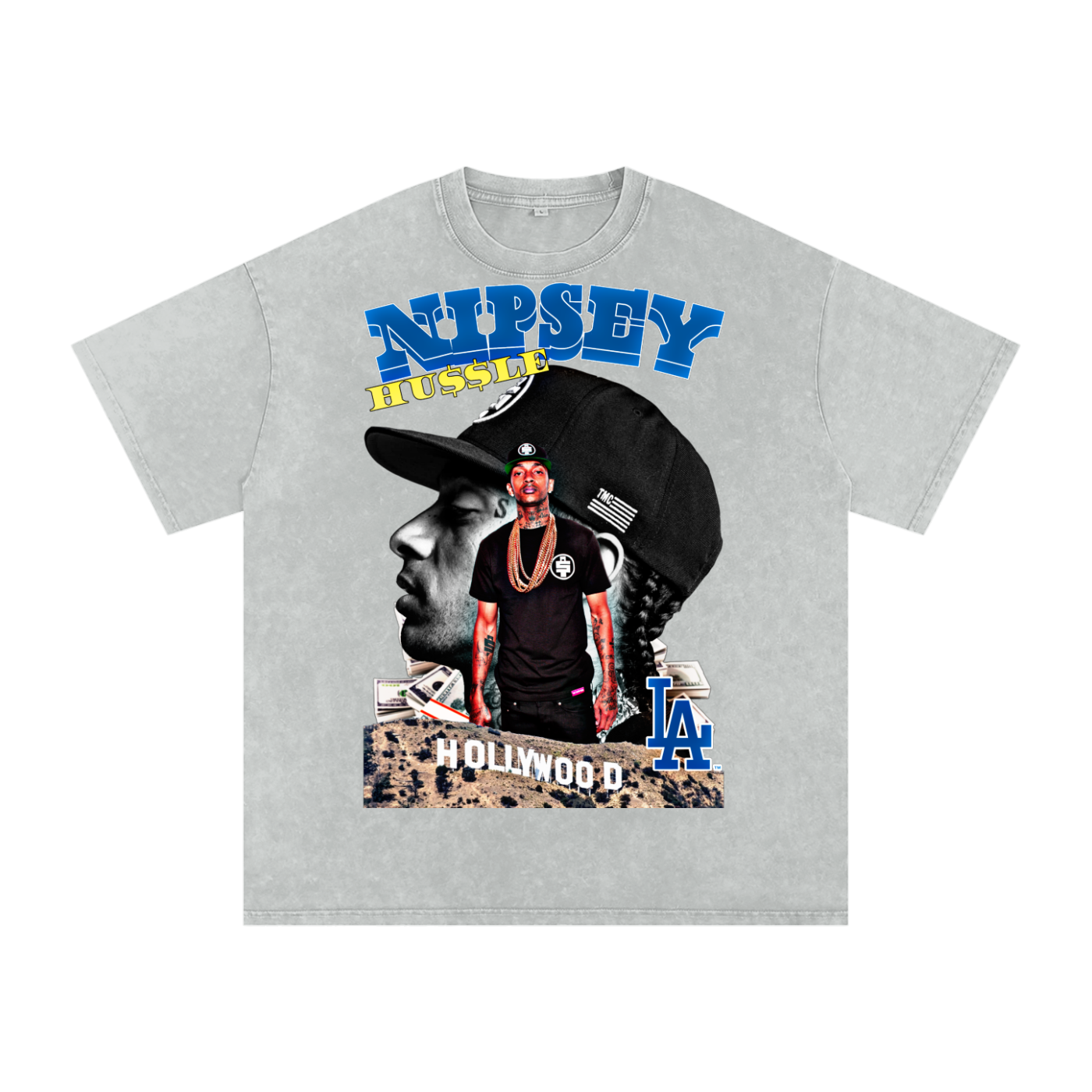 Nipsey Hustle Acid Wash Oversize T-Shirt