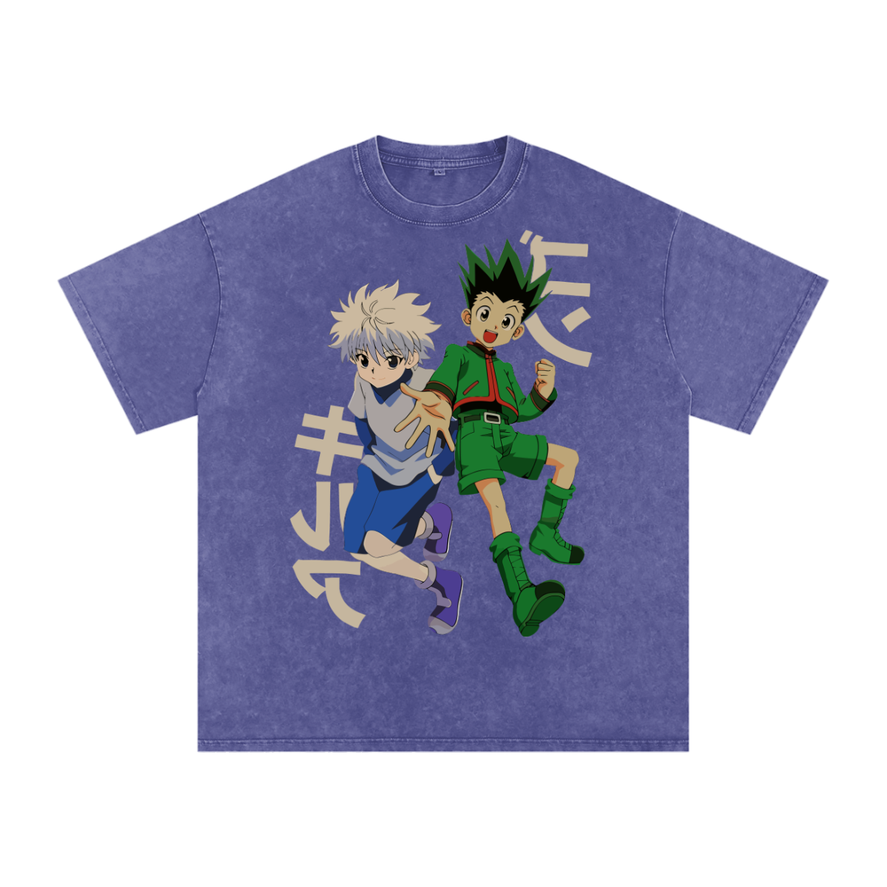Gon x Killua Hunter x Hunter Acid Wash Oversize T-Shirt